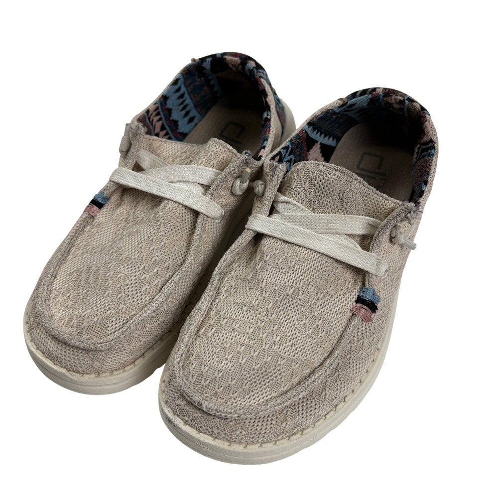 Hey Dude Wendy Boho Aztec Pink Shoes‎ Women's 6 Slip On Casual Comfort